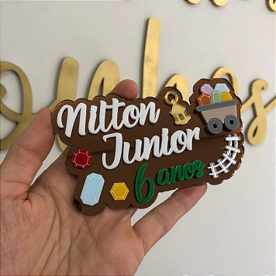 Aplique Kitkat Nome e Idade - Branca de Neve - 12cm - 1 unidade