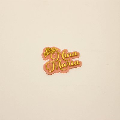 Aplique nome com Coroa - Princesas - 6cm - 1 unidade