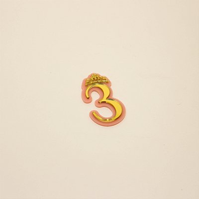 Aplique Idade com Coroa - Princesas - 5,6cm - 1 unidade