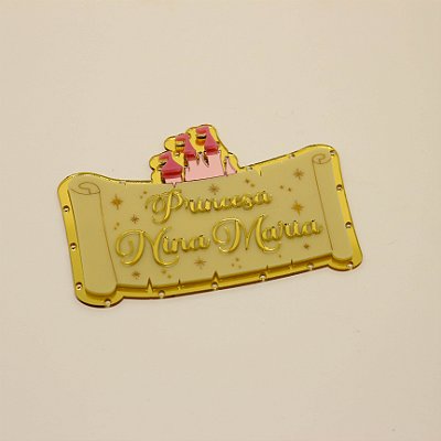 Aplique Kitkat Nome com furos para LED - Princesas - 12cm - 1 unidade