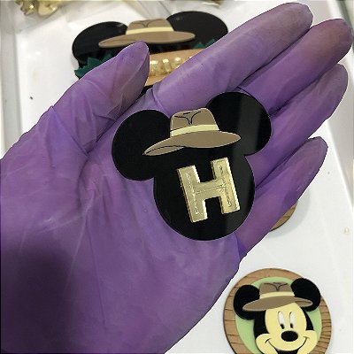 Aplique Inicial com Chapéu - Mickey - 6cm - 1 unidade