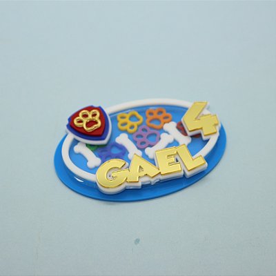 Aplique Shaker Escudo - Patrulha Canina - 10cm - 1 unidade