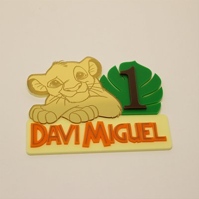 Aplique Kitkat Nome e Idade Simba - Rei Leão - 10cm - 1 unidade