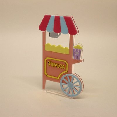 Cenário Carrinho de Pipoca - Circo Rosa - 13cm - 1 unidade