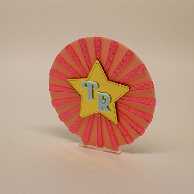 Cenário Raios com Inicial - Circo Rosa - 12cm - 1 unidade