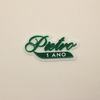 Aplique nome duplo com idade - Urso Ralph Lauren - 6cm - 1 unidade