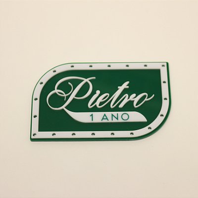 Aplique Kitkat Nome e idade com Furo para LED - Ralph Lauren - 10cm - 1 unidade