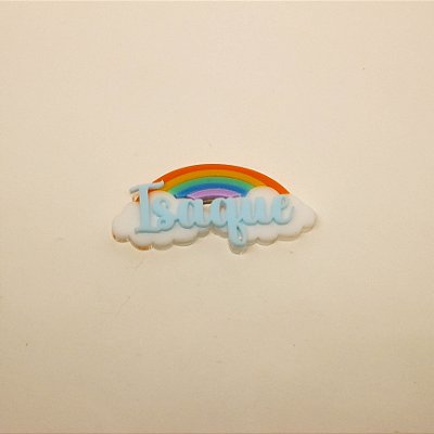 Aplique Nome com Arco íris - Arca de Noé - 5cm - 1 unidade