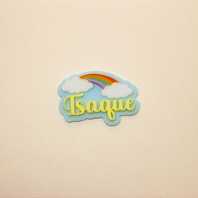 Aplique Nome com arco íris - Arca de Noé - 5cm - 1 unidade