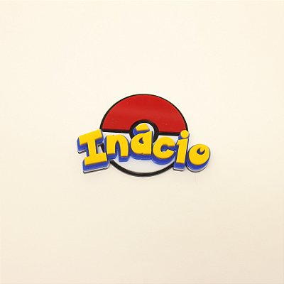 Aplique Nome com Pokebola - Pokemon - 8cm -1 unidade
