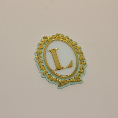 Brasão com Inicial - Confeitaria - 8cm - 1 unidade