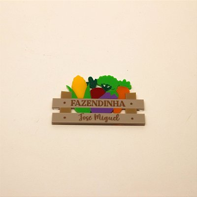 Aplique Cesta de Legumes - Fazendinha - 8cm - 1 unidade