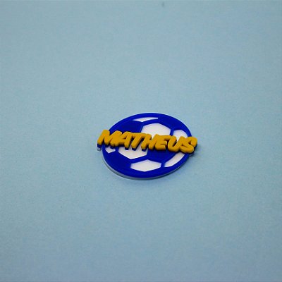 Aplique Bola com Nome - Futebol - 1 unidade - 5cm