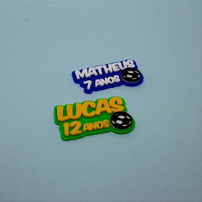 Aplique Nome e idade com Bola - Futebol - 7cm - 1 unidade