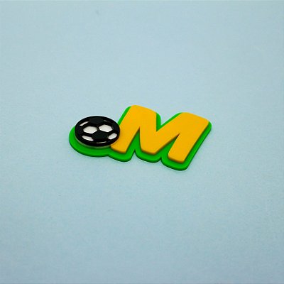 Aplique Inicial com Bola - Futebol - 5cm - 1 unidade