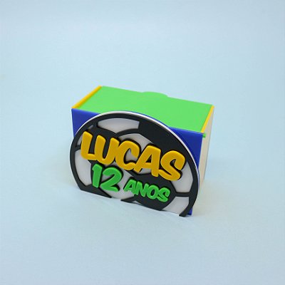 Caixa Kinder Bola com nome e idade - Futebol - 11cm - 1 unidade