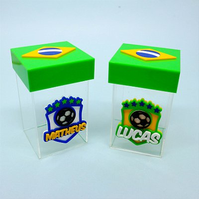 Caixa Suspiro Brasão com Nome - Futebol - 12cm - 1 unidade
