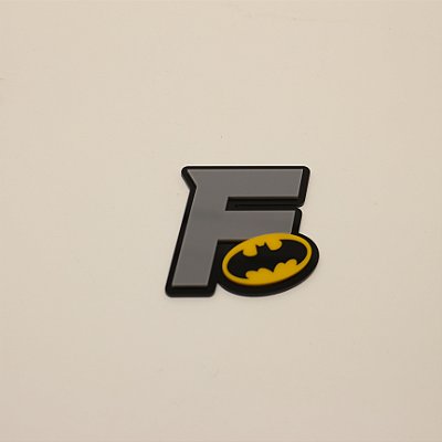 Aplique Inicial com Logo - Batman - 6cm - 1 unidade