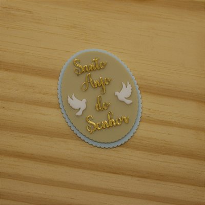 Aplique Santo Anjo - Batizado - 7cm -1 unidade