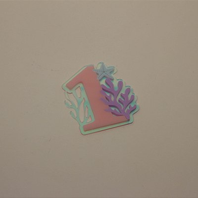 Aplique Idade com Algas - Fundo do Mar - 7cm - 1 unidade