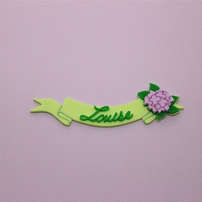 Aplique Faixa com Flor e Nome - Jardim - 10cm - 1 unidade