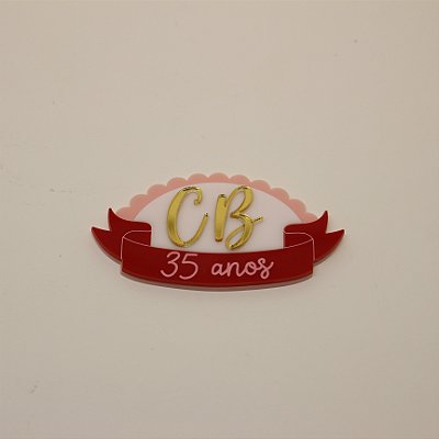 Aplique inicial com Idade - Laços - 10cm - 1 unidade