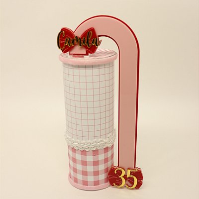 Cenário Lateral para batata grande com nome e idade - Laços - 24cm - 1 unidade