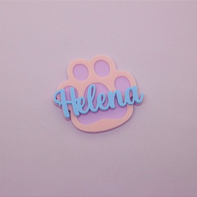 Aplique Pata com Nome - Cachorros - 6cm - 1 unidade