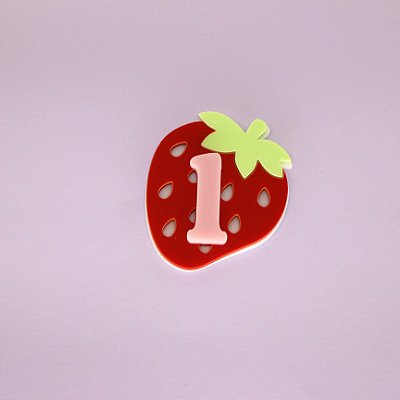 Aplique Idade Morango - Moranguinho - 5cm - 1 unidade