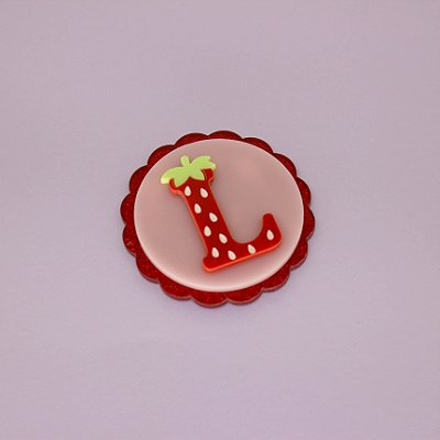 TAG Inicial Morango - Moranguinho - 5cm - 1 unidade
