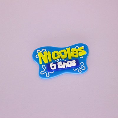 Aplique Nome com Idade - Bob Esponja - 6cm - 1 unidade