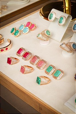 Conjunto Turquesa Cravejado