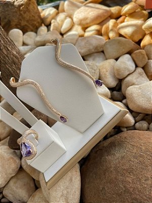 Conjunto Orquídea Cravejado