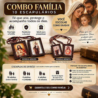 COMBO FAMÍLIA - ESCAPULÁRIOS
