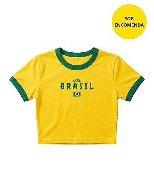 Baby Tee Feminina Amarela