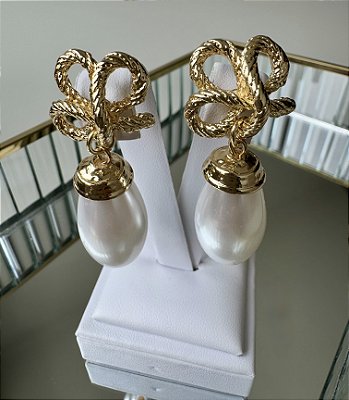 Brinco Pingo Pérola Laço