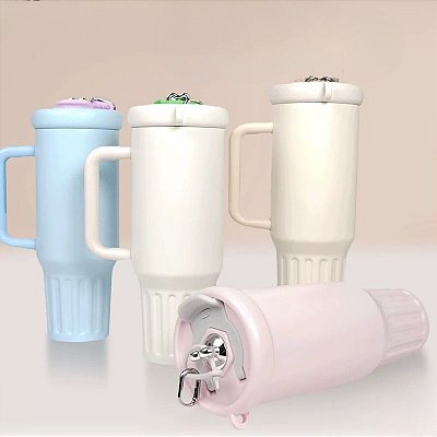 Copo Caneca Térmica Quencher Com Canudo E Tampa Para Café 1200ML.