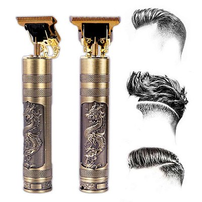 Máquina de Barbear e Cortar Cabelo Profissional Recarregável Sem Fio Dragão.
