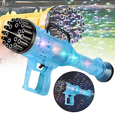 Brinquedo Lançador de Bolhas Bubble Com 21 Furos – Cor Sortida.