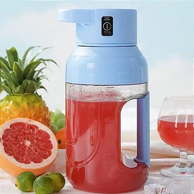 Mini Liquidificador Portátil Recarregável Tipo Garrafa Com Alça USB 1500ML.