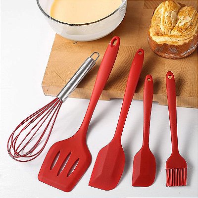 Utensílios De Cozinha Silicone com Fue – Kit c/ 5.