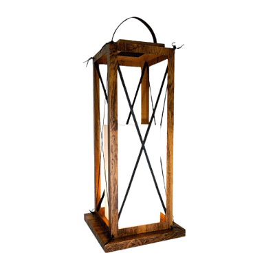 LANTERNA DE CHAO FRAME COURO H65CM