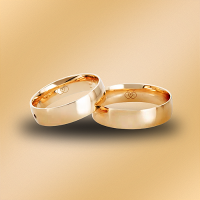PAR DE ALIANÇAS DE CASAMENTO, OURO 18K