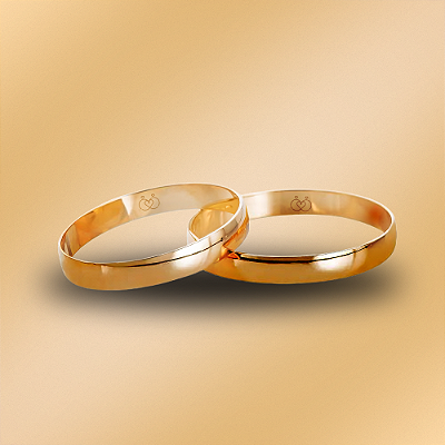 PAR DE ALIANÇAS DE CASAMENTO, OURO 18K, 2,7MM, ANATÔMICA