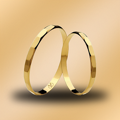 Par de alianças de casamento ouro 18k 2mm