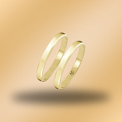 Par de alianças de casamento ouro 18k 2mm