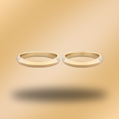 PAR DE ALIANÇAS DE CASAMENTO, OURO 18K, 2MM