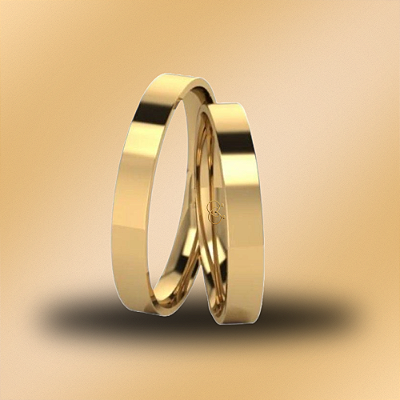PAR DE ALIANÇAS DE CASAMENTO, OURO 18K, 3MM