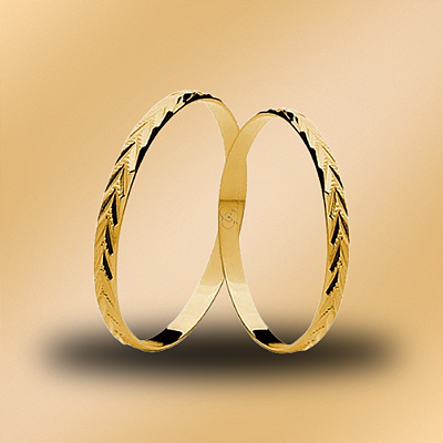 PAR DE ALIANÇAS DE CASAMENTO, OURO 18K, 2MM