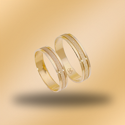 PAR DE ALIANÇAS DE CASAMENTO, OURO 18K, 4MM